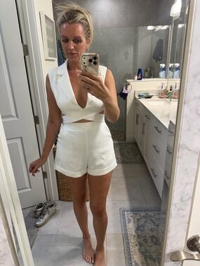 DO+BE White Strapless Cutout Romper Dress